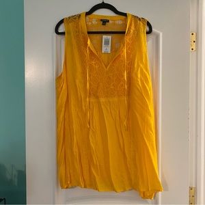 Torrid Golden Yellow Lace Tank